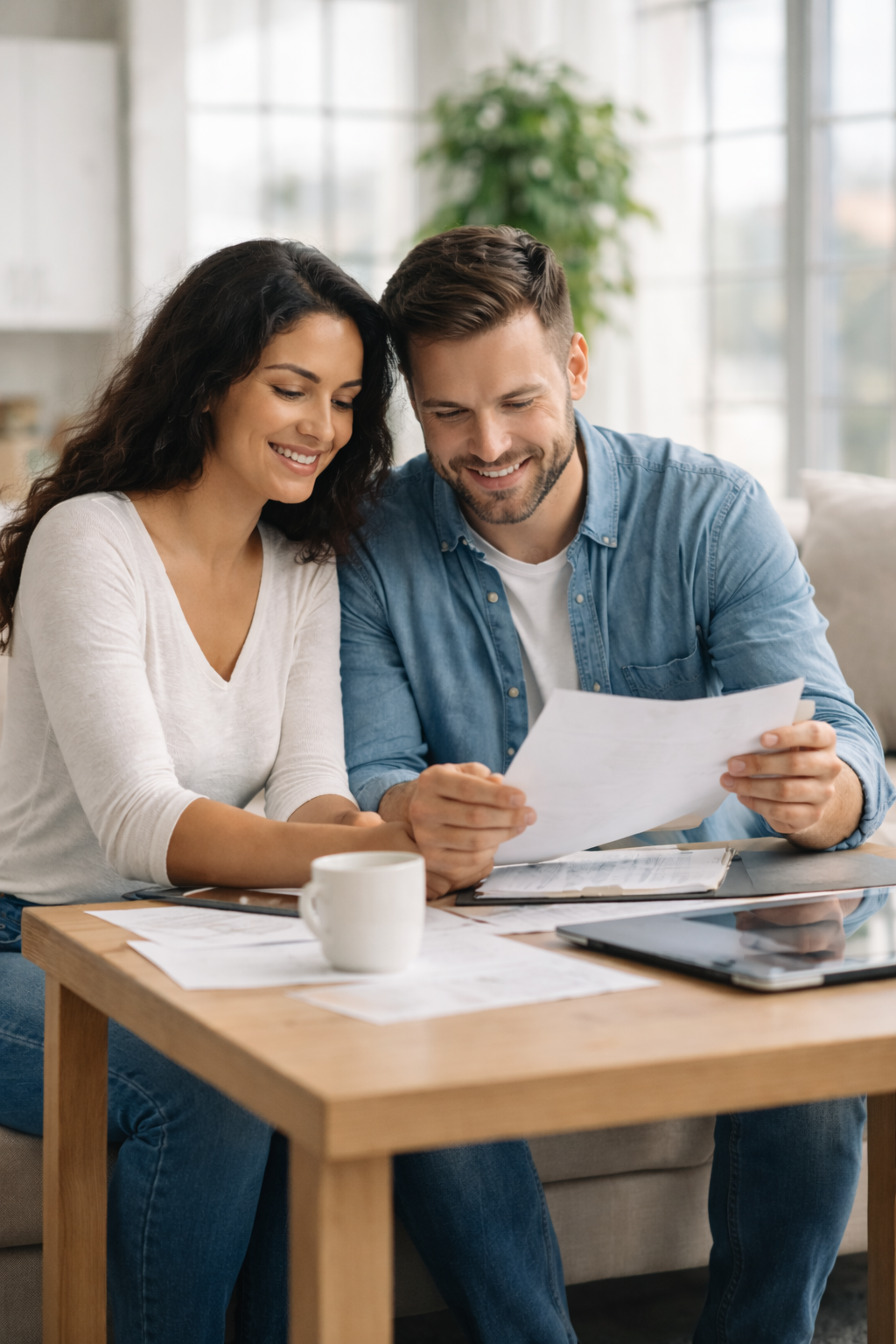 Couple reviewing mortgage financing options